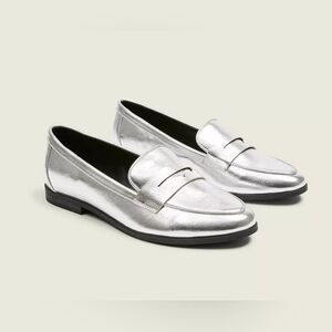 Metallic Silver Loafers...Size 12W